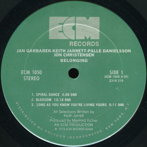 Jan Garbarek, Keith Jarrett, Palle Danielsson, Jon Christensen : Belonging (LP, Album)