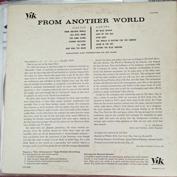 Sid Bass : From Another World (LP, Album, Mono)