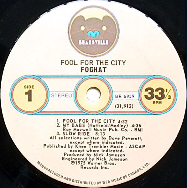 Foghat : Fool For The City (LP, Album)