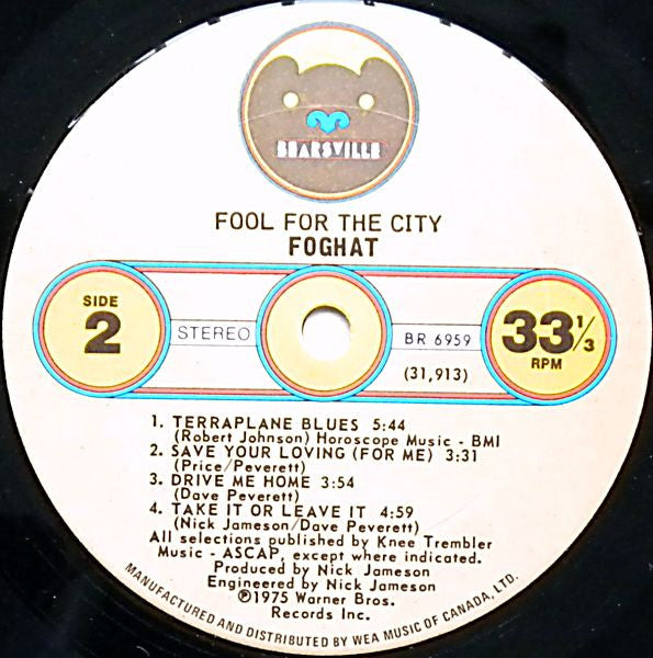 Foghat : Fool For The City (LP, Album)