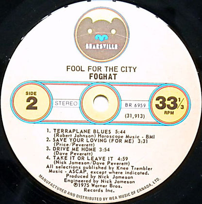 Foghat : Fool For The City (LP, Album)
