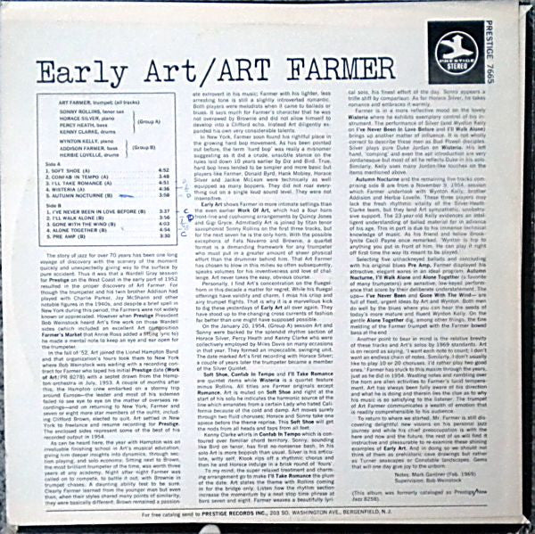 Art Farmer : Early Art (LP, Album, Comp, RE, RM)