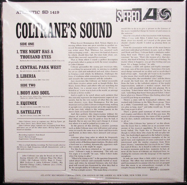 John Coltrane : Coltrane's Sound (LP, Album, RE, 180)