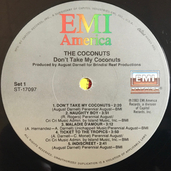 The Coconuts : Don't Take My Coconuts (LP, Album, Win)