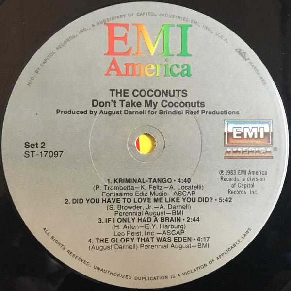 The Coconuts : Don't Take My Coconuts (LP, Album, Win)