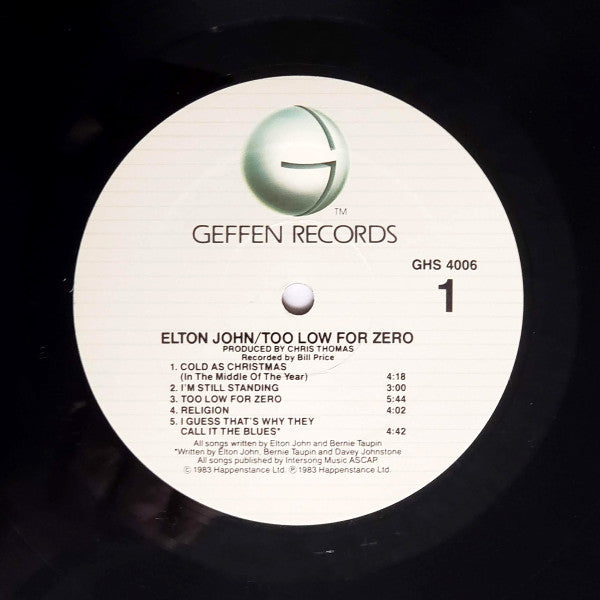 Elton John : Too Low For Zero (LP, Album, Emb)
