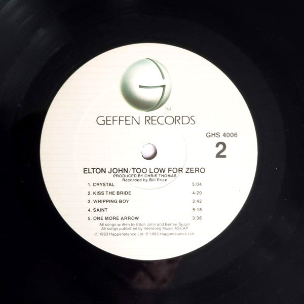 Elton John : Too Low For Zero (LP, Album, Emb)
