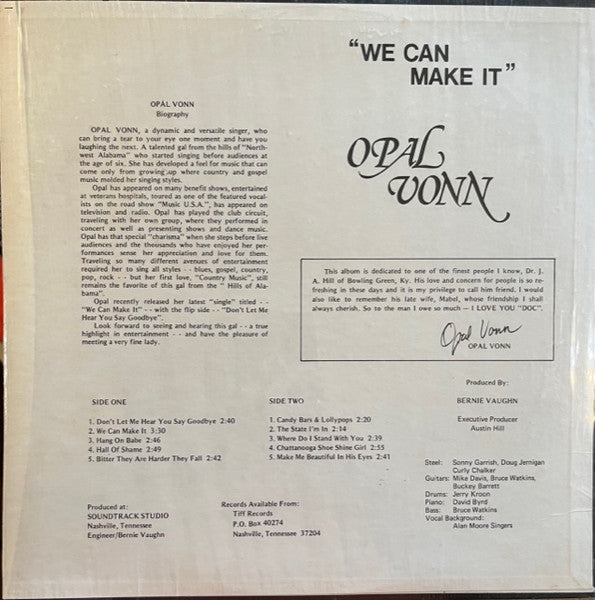 Opal Vonn : We Can Make It (LP)