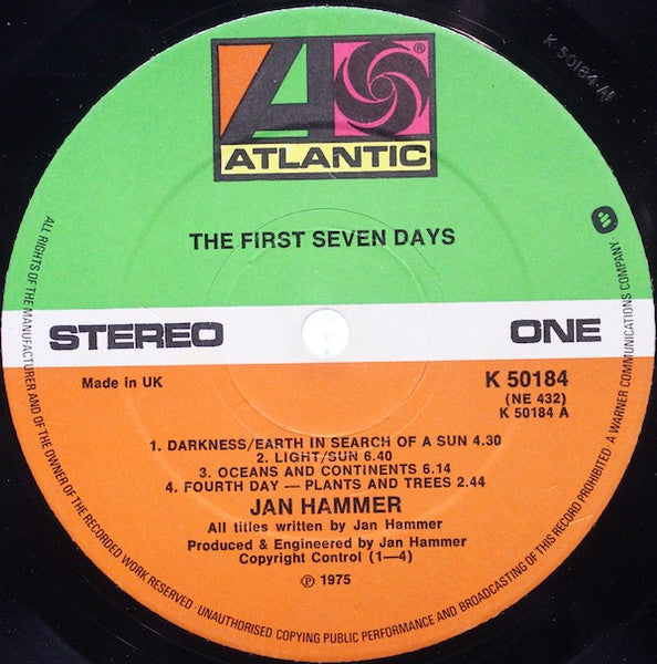 Jan Hammer : The First Seven Days (LP, Album)