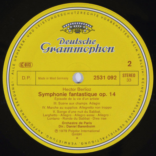 Hector Berlioz – Orchestre De Paris ∙ Daniel Barenboim : Symphonie Fantastique (LP, RE)