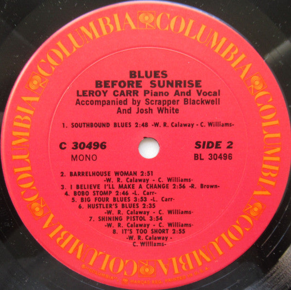 Leroy Carr : Blues Before Sunrise (LP, Comp, Mono, RE)