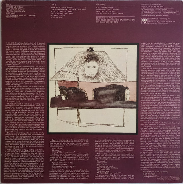 Bob Dylan : Blood On The Tracks (LP, Album, RP, San)