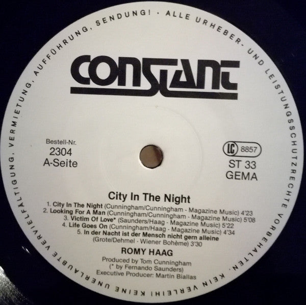 Romy Haag : City In The Night (LP, Album)