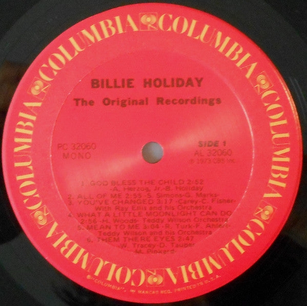 Billie Holiday : The Original Recordings (LP, Comp, Mono, Pit)