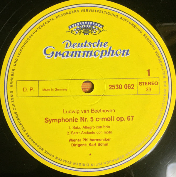 Ludwig Van Beethoven, Wiener Philharmoniker • Karl Böhm : Symphonie Nr. 5 (LP, RE, Gat)