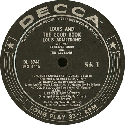 Louis Armstrong And The All Stars* With The Sy Oliver Choir : Louis And The Good Book (LP, Album, Mono)