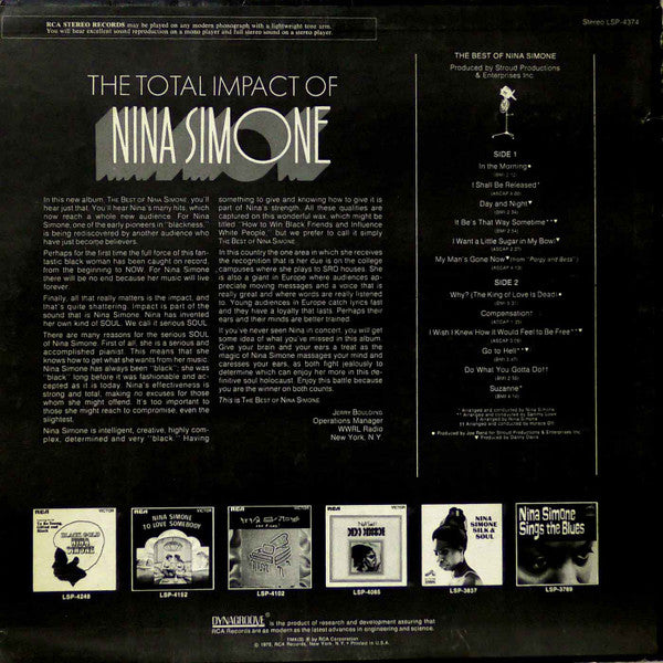 Nina Simone : The Best Of Nina Simone (LP, Comp)
