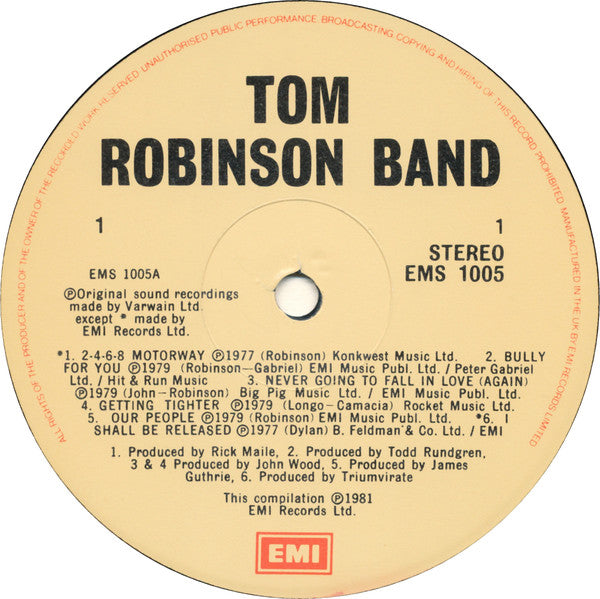 Tom Robinson Band : Tom Robinson Band (LP, Comp)