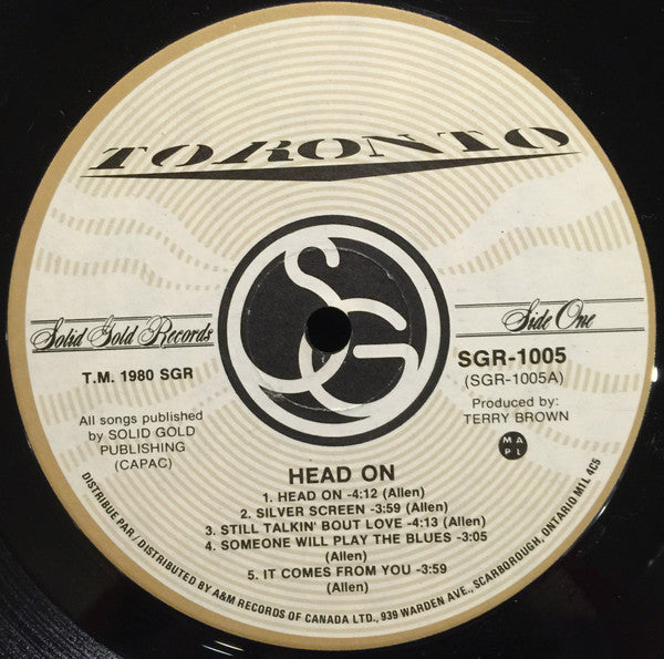 Toronto (4) : Head On (LP, Album)