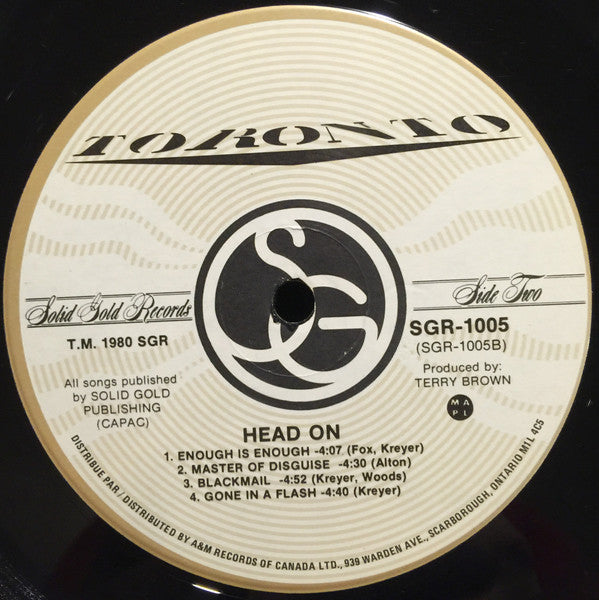 Toronto (4) : Head On (LP, Album)