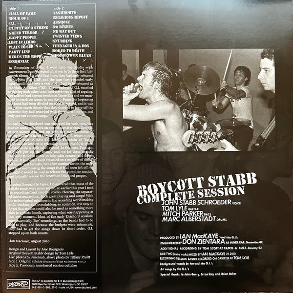 Government Issue : Boycott Stabb Complete Session (LP, RE, RM)