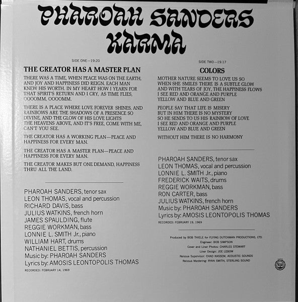 Pharoah Sanders : Karma (LP, Album, RE, RM, Aud)