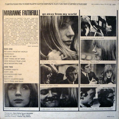 Marianne Faithfull : Go Away From My World (LP, Album, Mono)
