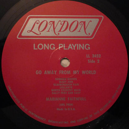 Marianne Faithfull : Go Away From My World (LP, Album, Mono)