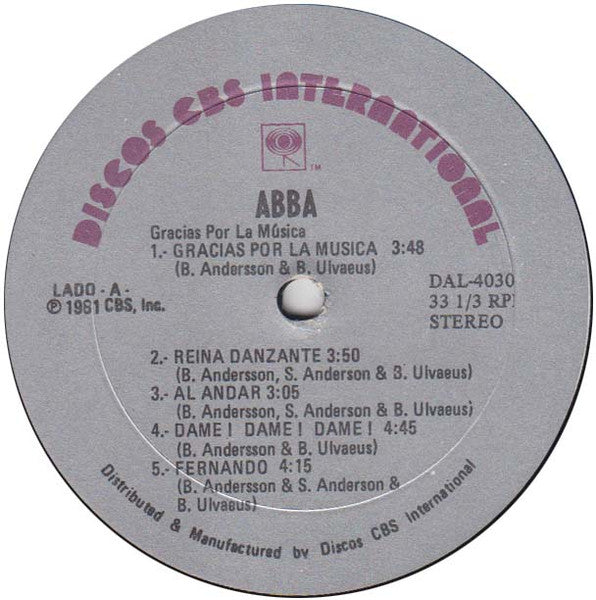ABBA : Gracias Por La Musica (LP, Album)