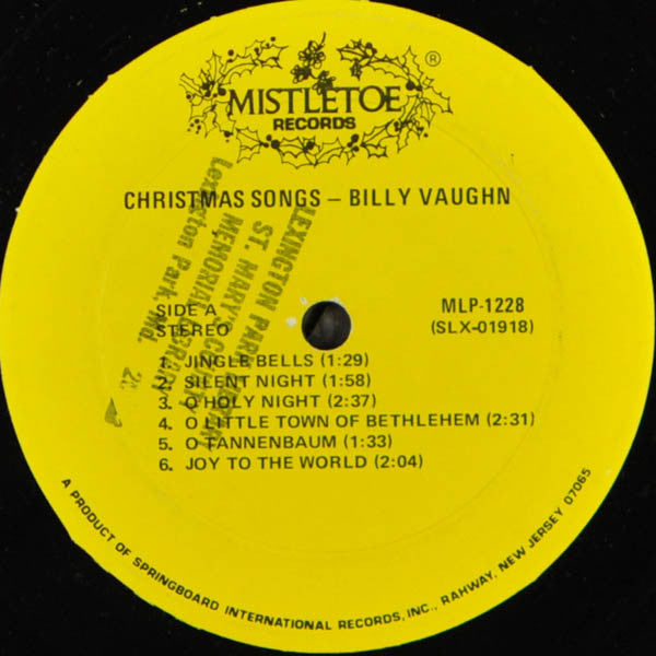 Billy Vaughn : Christmas Songs (LP, Album)