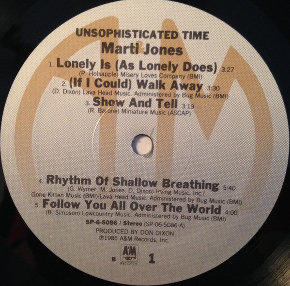Marti Jones : Unsophisticated Time (LP, Album)