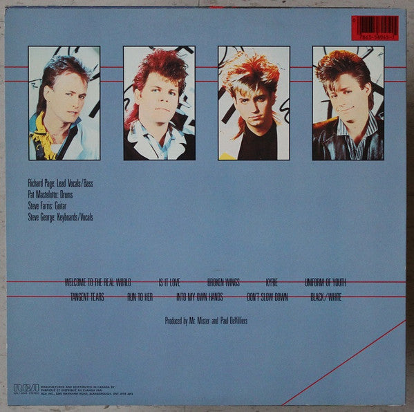 Mr. Mister : Welcome To The Real World (LP, Album)