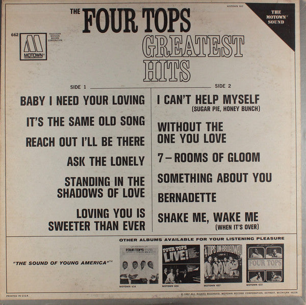 The Four Tops* : Greatest Hits (LP, Comp, Roc)