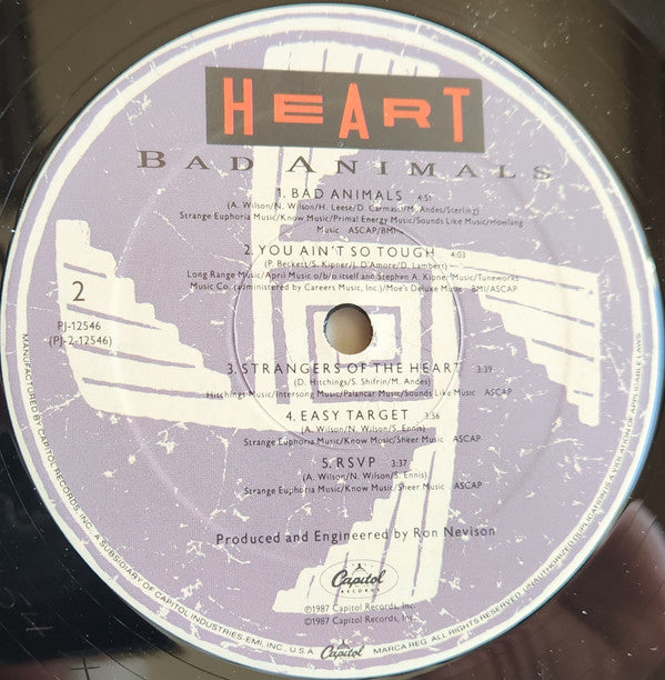 Heart : Bad Animals (LP, Album, All)