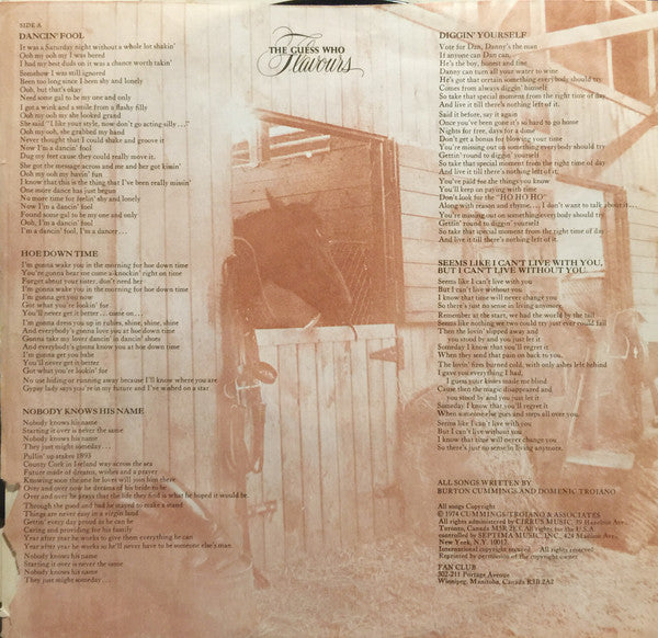 The Guess Who : Flavours (LP, Album)