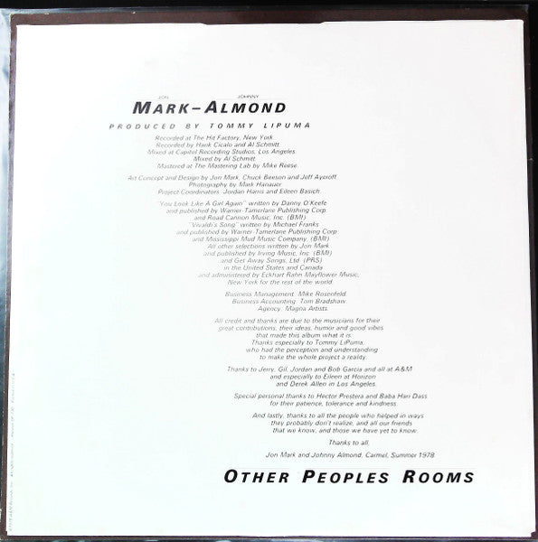 Mark-Almond : Other Peoples Rooms (LP, Album, San)