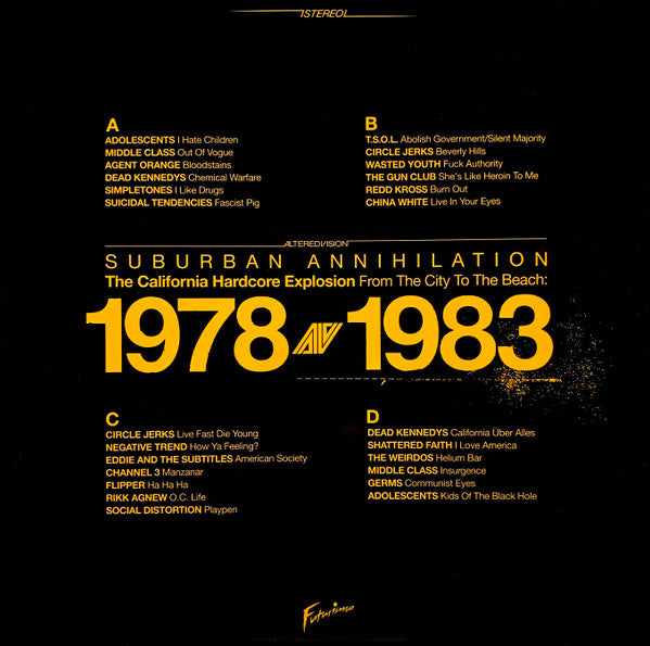 Various : Suburban Annihilation - The California Hardcore Explosion From The City To The Beach: 1978-1983 (2xLP, Comp, Ltd, Con)