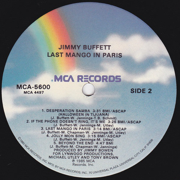 Jimmy Buffett : Last Mango In Paris (LP, Album, Glo)