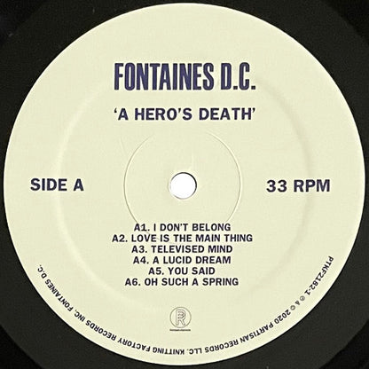 Fontaines D.C. : A Hero's Death (LP, Album, RP)