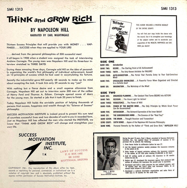 Napoleon Hill : Earl Nightingale : Think And Grow Rich (LP, Album)