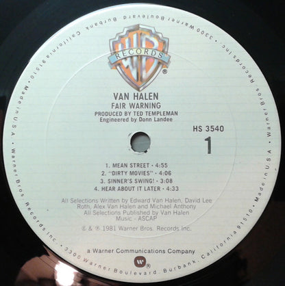 Van Halen : Fair Warning (LP, Album, Ter)