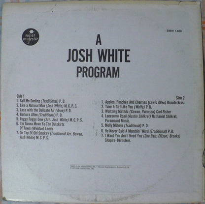 Josh White : A Josh White Program (LP, Album, RE)