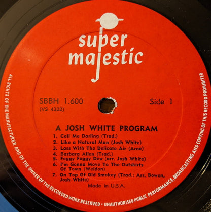 Josh White : A Josh White Program (LP, Album, RE)