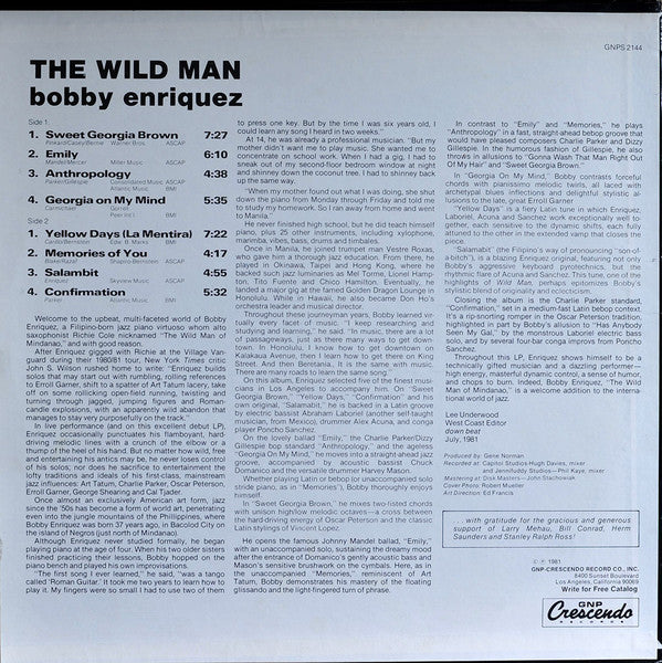 Bobby Enriquez : The Wild Man (LP, Album)