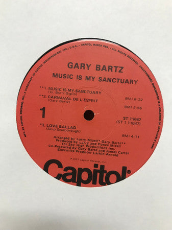 Gary Bartz : Music Is My Sanctuary (LP, Album, Jac)