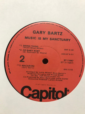 Gary Bartz : Music Is My Sanctuary (LP, Album, Jac)