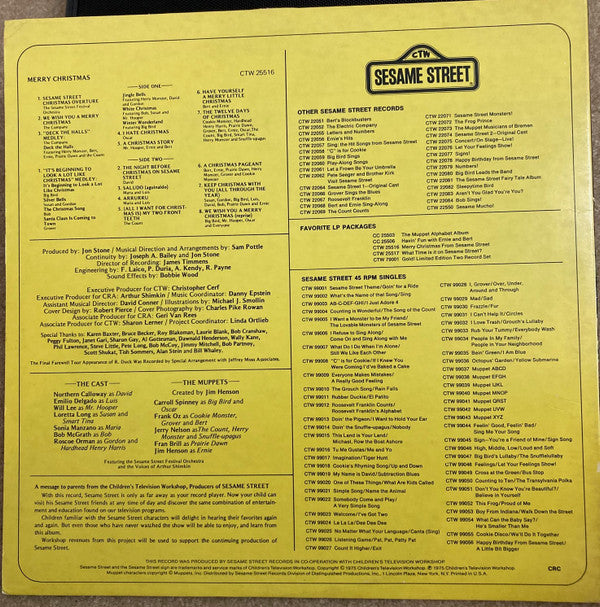 Sesame Street : Merry Christmas From Sesame Street (LP, Album, Club, RE, Gat)
