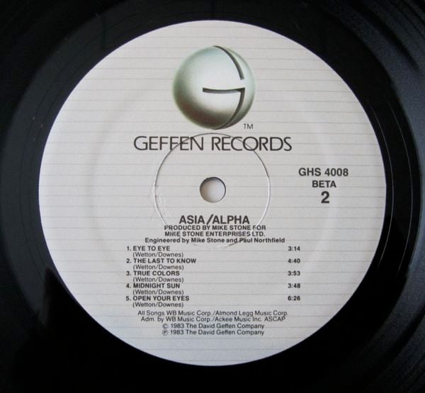 Asia (2) : Alpha (LP, Album, Ltd, Promo, Qui)