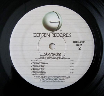 Asia (2) : Alpha (LP, Album, Ltd, Promo, Qui)