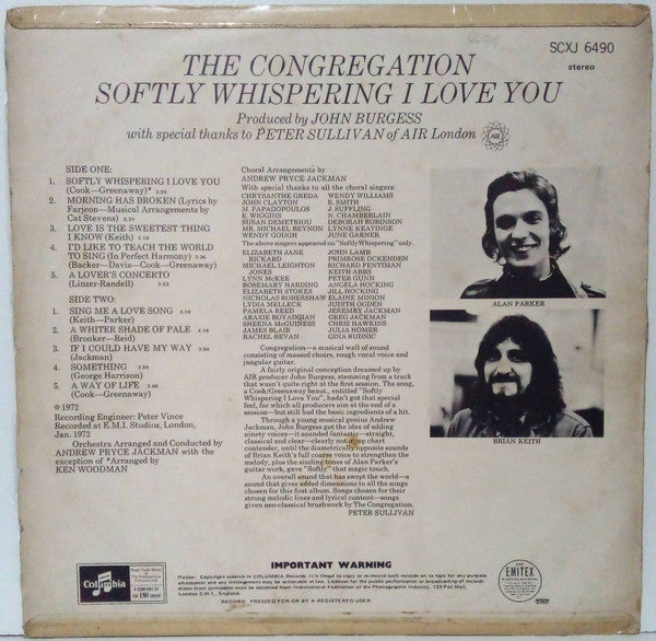 The Congregation* : Softly Whispering I Love You (LP, Album)